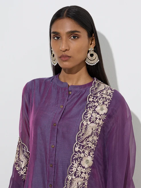 Vark Violet Cotton-Blend Salwar Suit