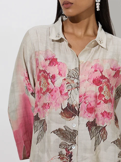 Vark Pink Floral Design Co-Ord Set