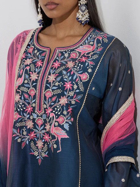 Vark Indigo Cotton-Blend Salwar Suit